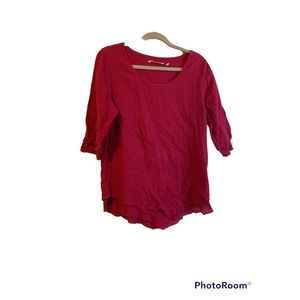 SOFT SURROUNDINGS Women’s Burgundy 3/4 Sleeve Layer Shirt Size Medium